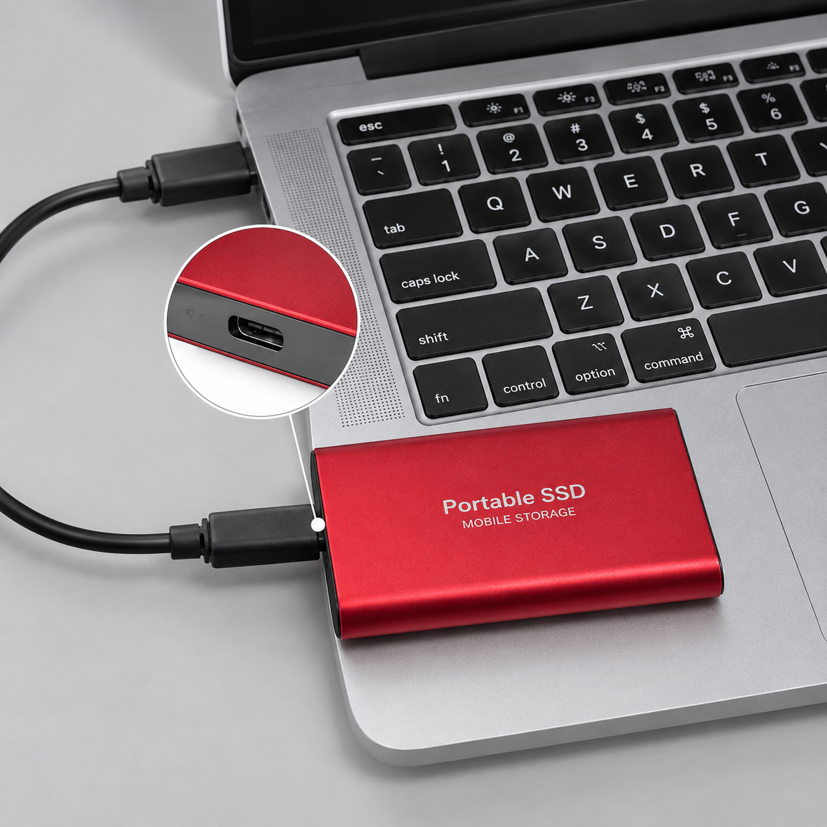 External SSD for PS5 Xbox - Aluminum, USB-C, ready to use