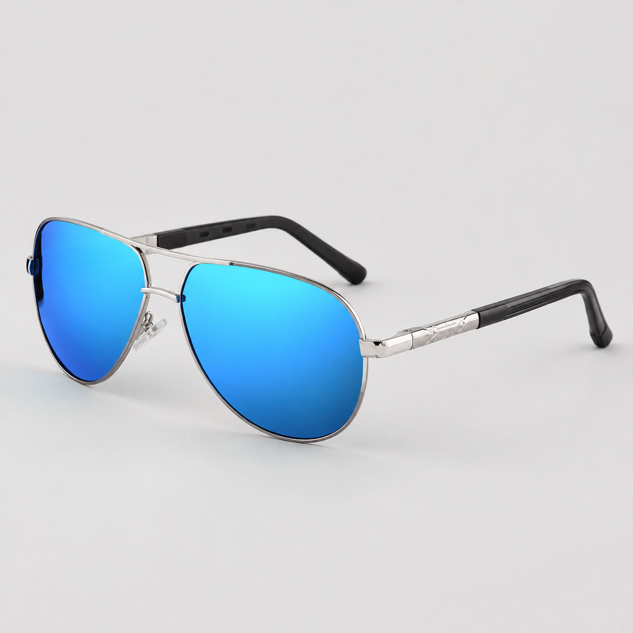 Men's Polarized Sunglasses - Aluminum Vintage Silver-Black