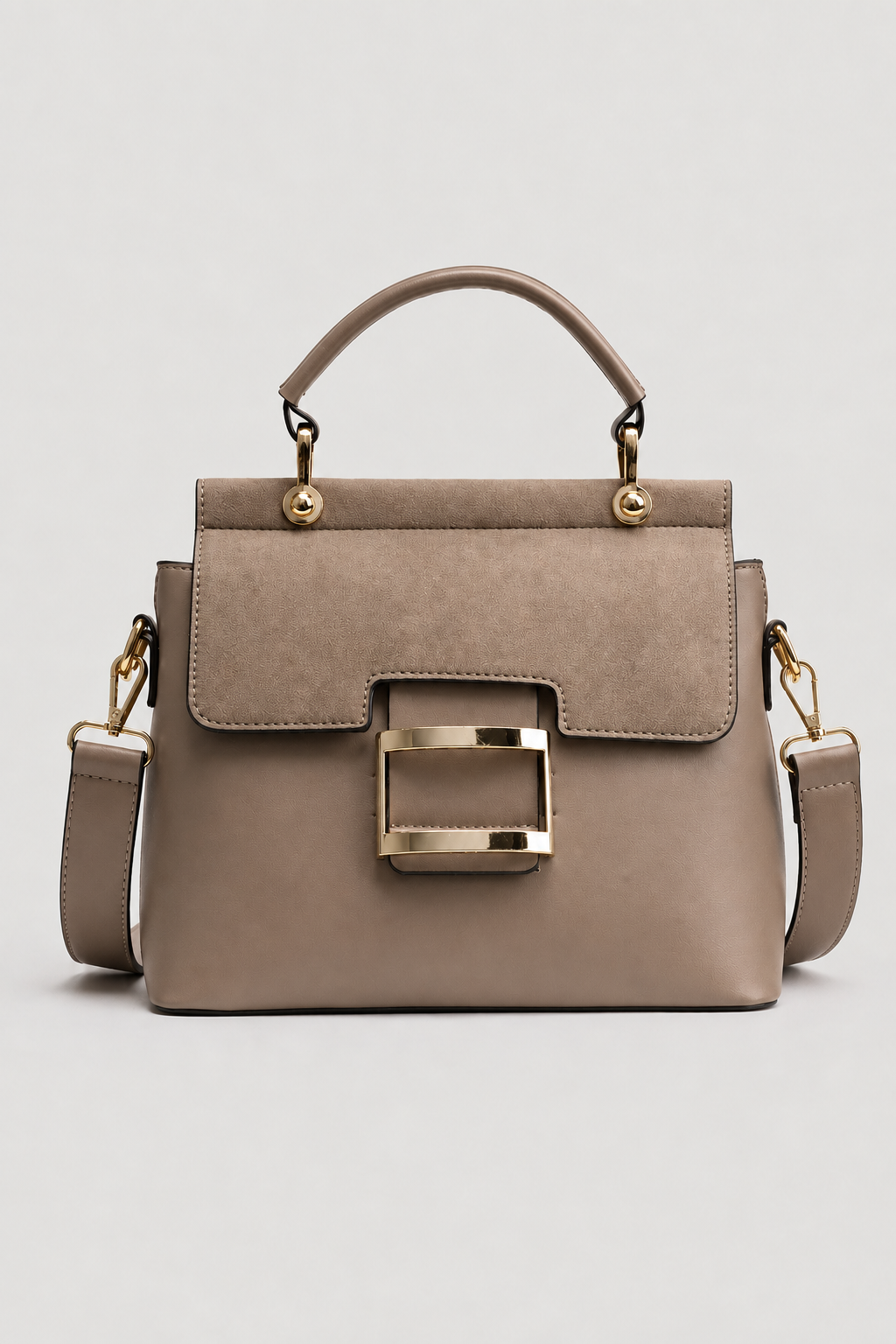 Elegant Compact Handbag – Structured Silhouette with Refined Clasp