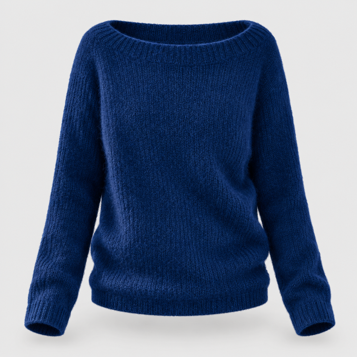 Fashion : Women's Relaxed Fit Knit Sweater - Casual Pullover in Blue van Vanda Liamo
