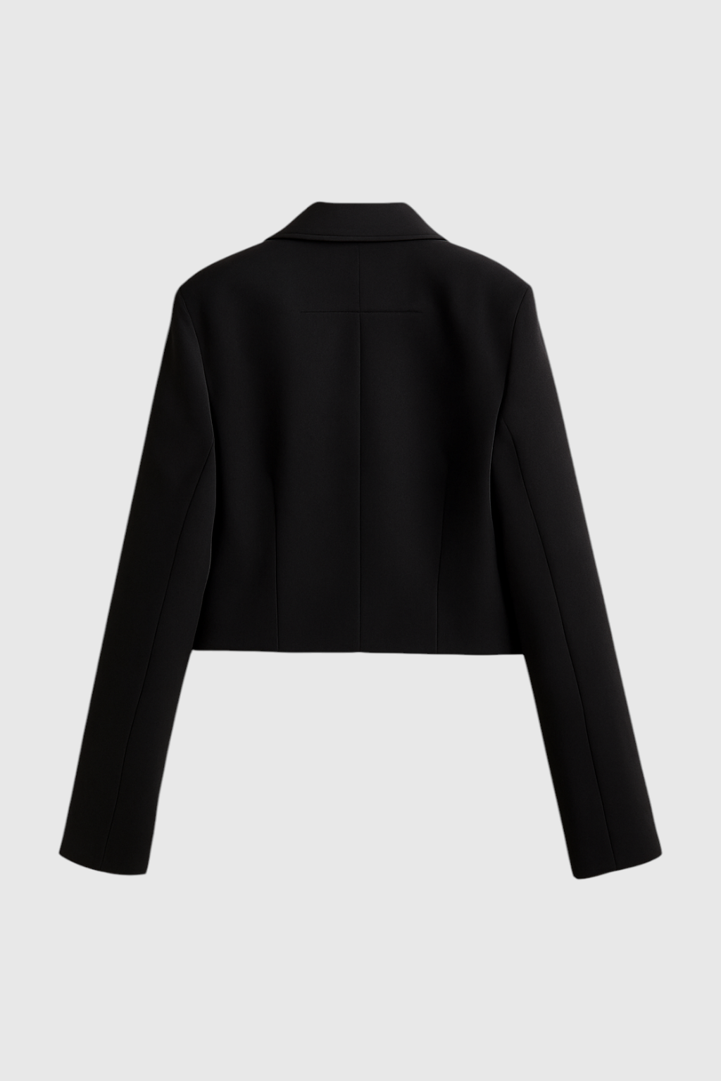 Jacket : Women's Black Cropped Denim Jacket with Button Front - Classic Style in van Vanda Liamo