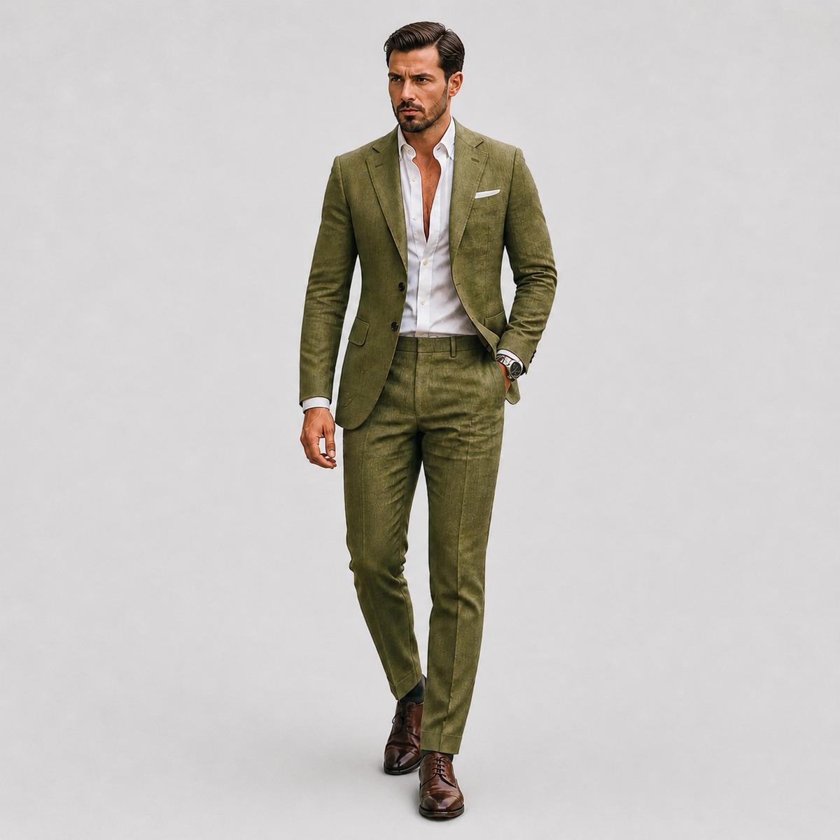 Suit : Men's 2-Piece Suit - Slim-Fit Polyester Blazer & Trousers Elegant in van Vanda Liamo