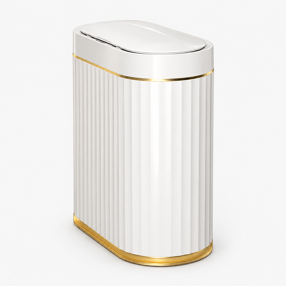 Touchless Waste Bin - Modern Vertical Ribbed Design