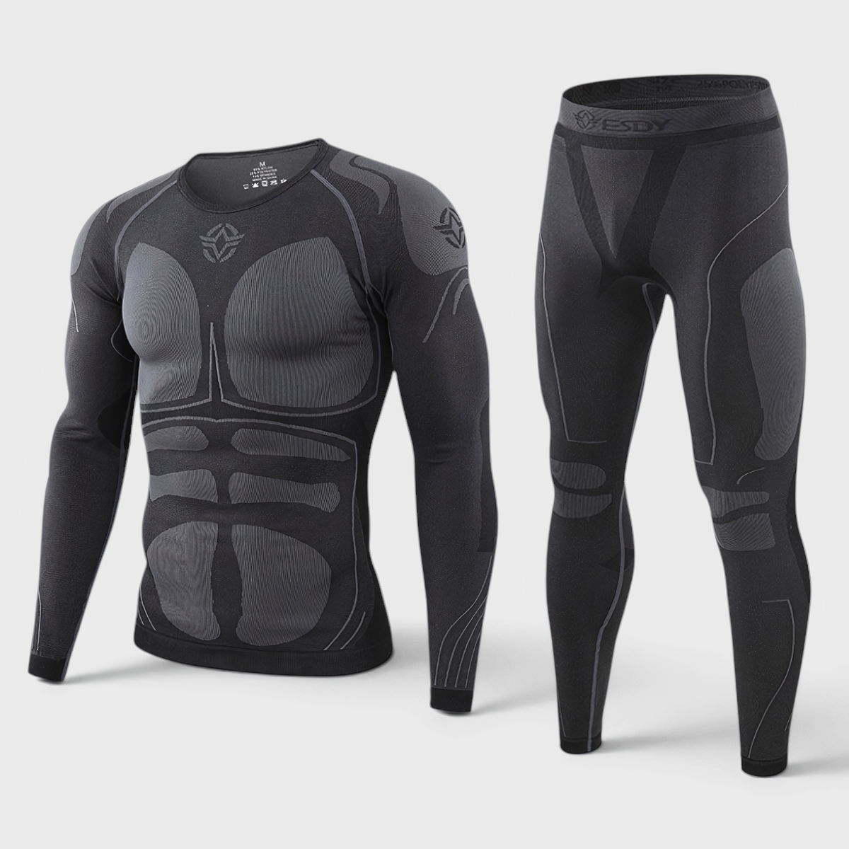 Thermal Wear : Men's Thermal Base Layer Set - Seamless, Moisture-Wicking in Black van Vanda Liamo
