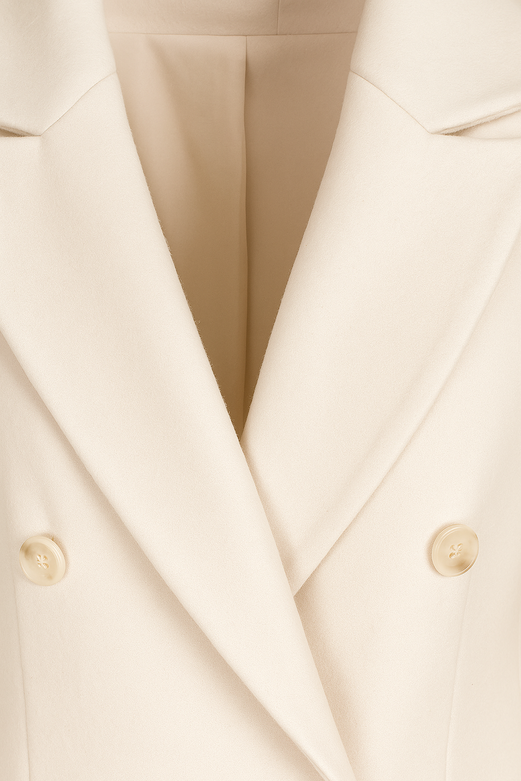 Coat : Women's Apricot Double-Breasted Trench Coat - Classic Fit, Mid-Length in van Vanda Liamo