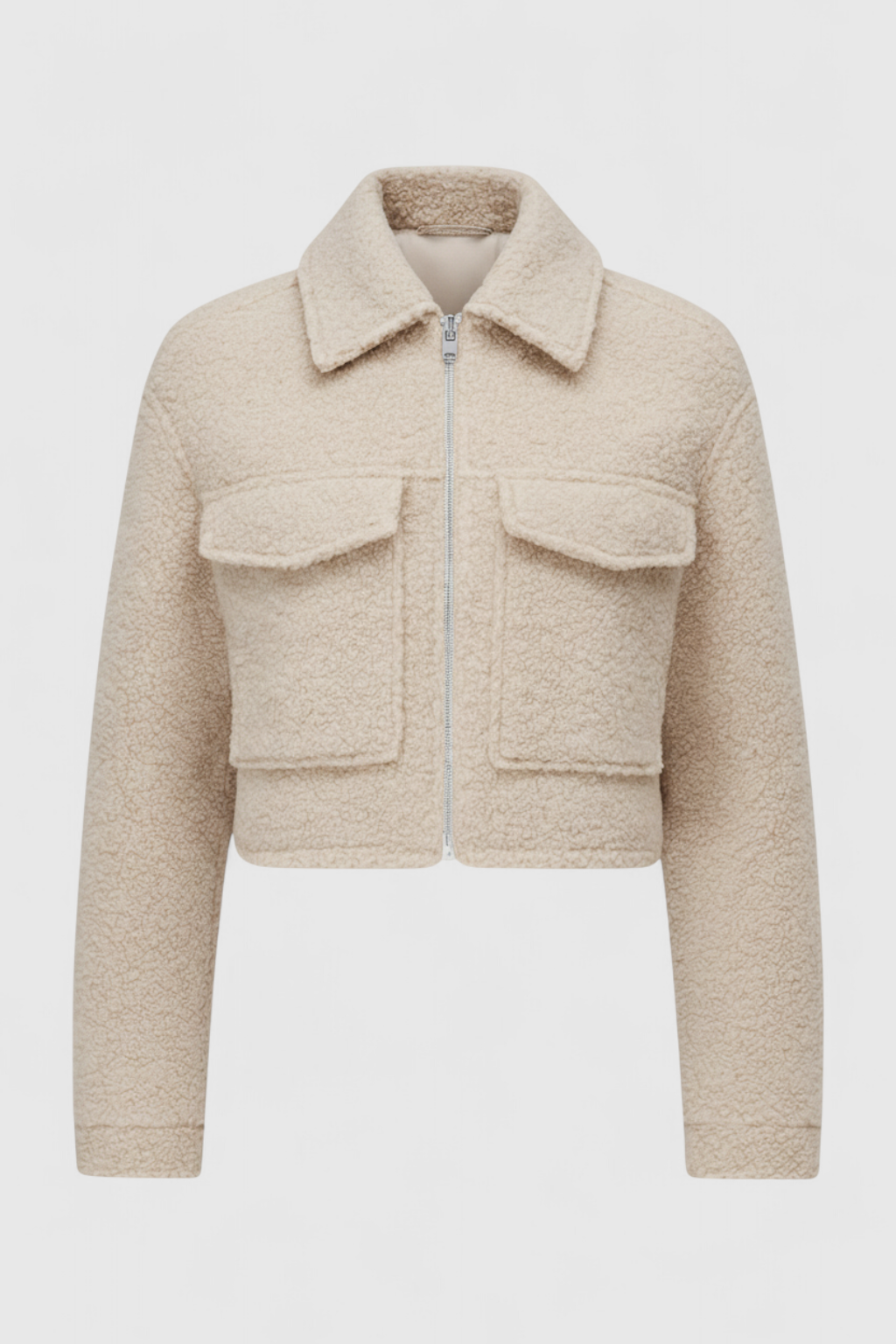 Jacket : Women's Beige Zip-Up Jacket in Beige van Vanda Liamo