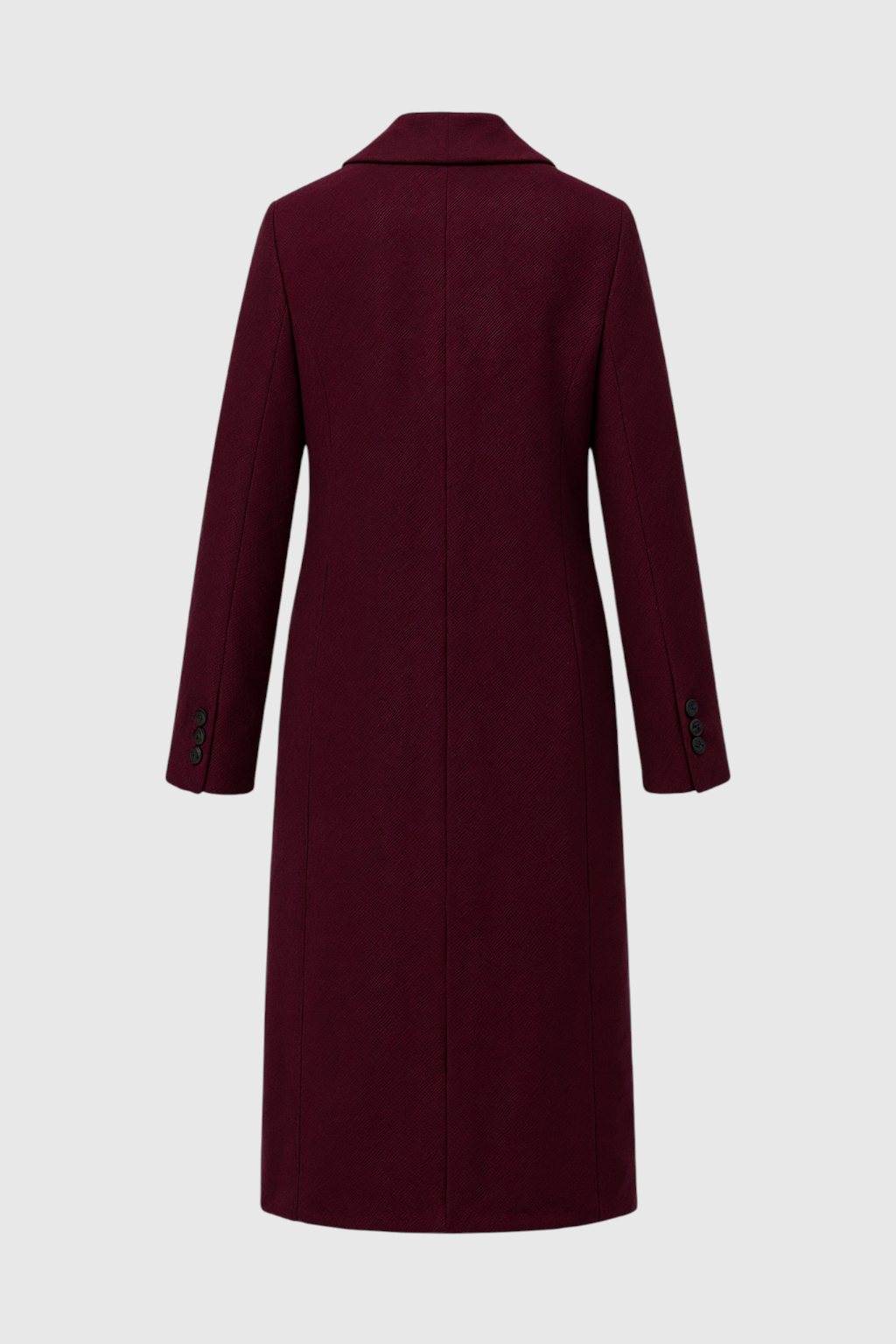 Coat : Women's Burgundy Wool Blend Winter Coat - Sizes S-XL in van Vanda Liamo