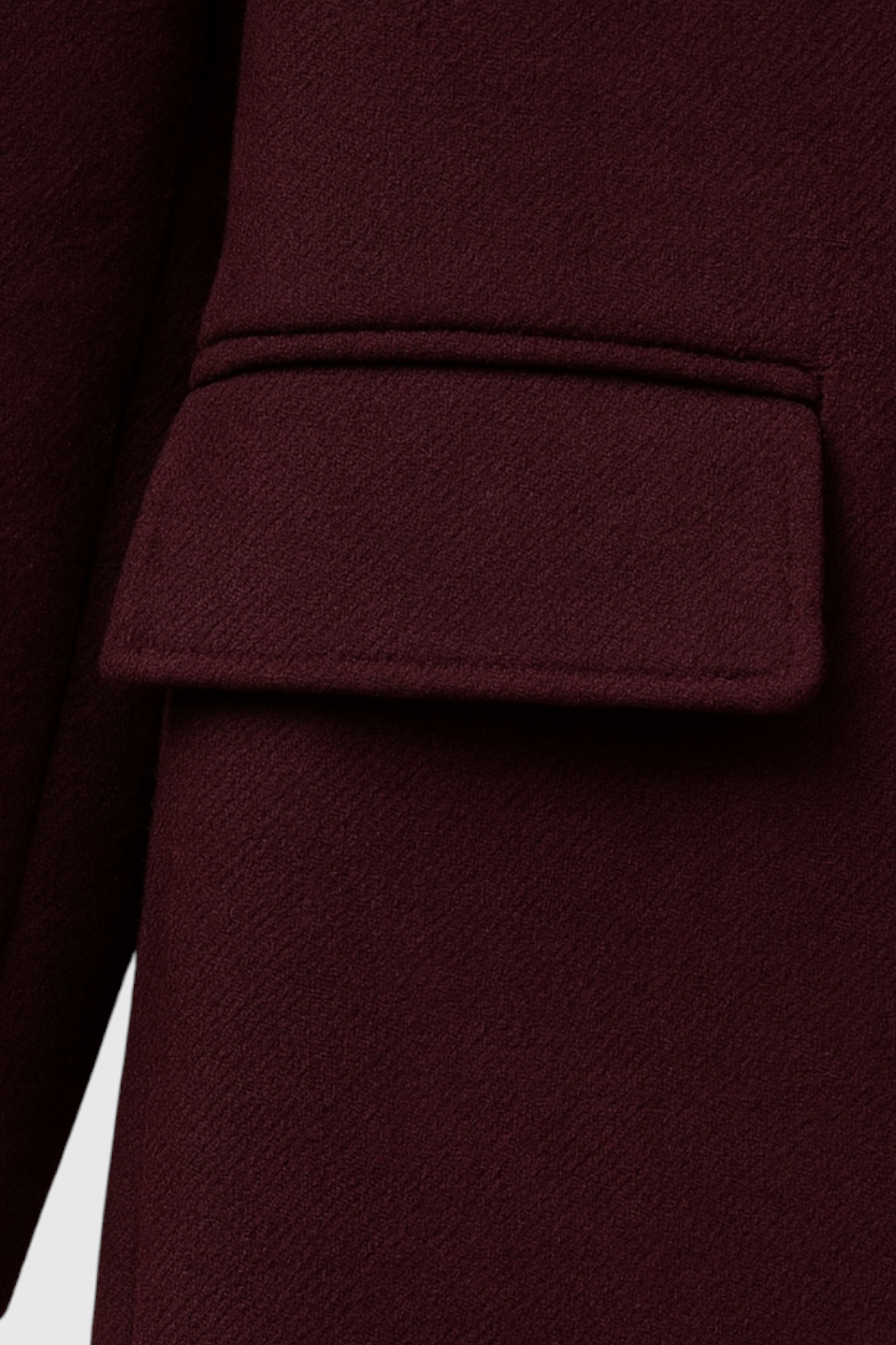 Coat : Women's Burgundy Wool Blend Winter Coat - Sizes S-XL in van Vanda Liamo