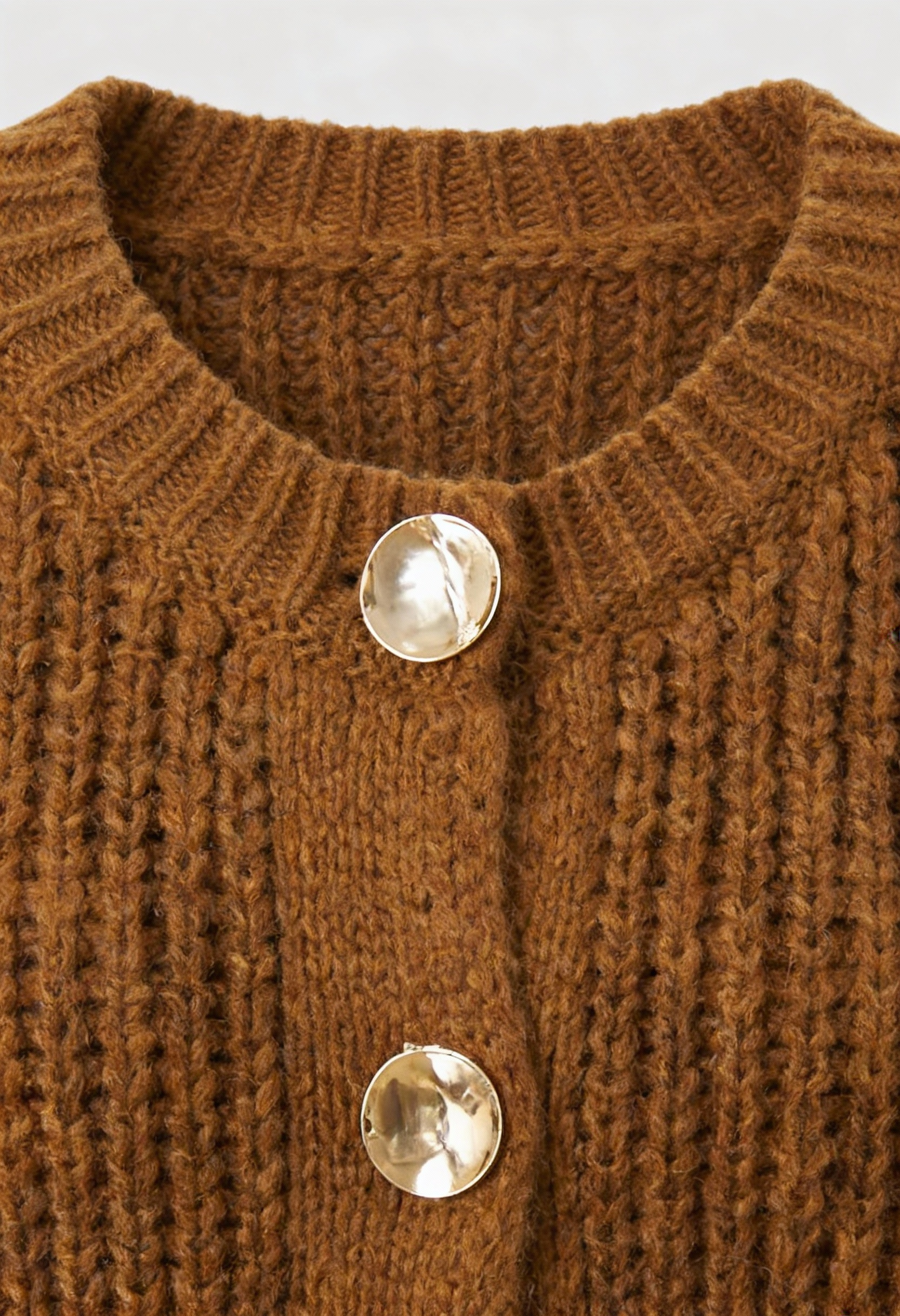 Cardigan : Women's Brown Knit Cardigan in van Vanda Liamo