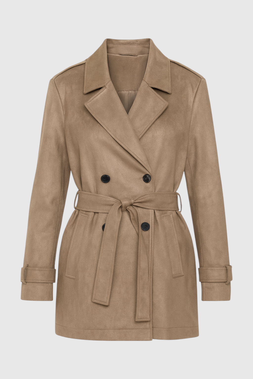 Coat : Women's Brown Coat with Belt in Brown van Vanda Liamo