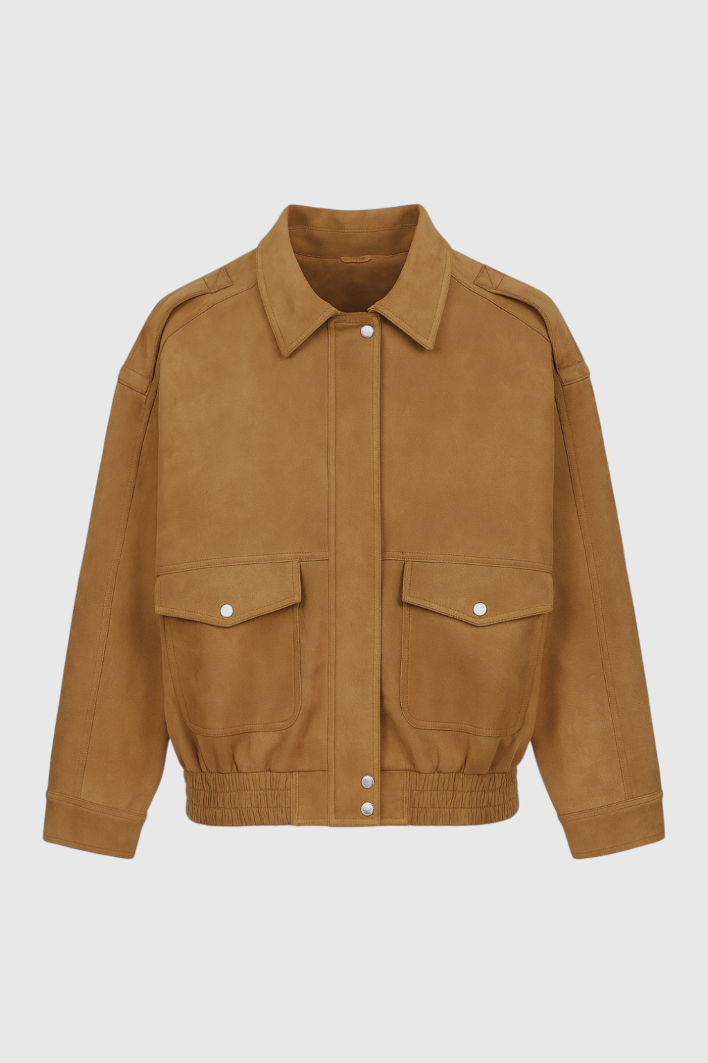 Jacket : Women's Brown Suede Bomber Jacket in Brown van Vanda Liamo