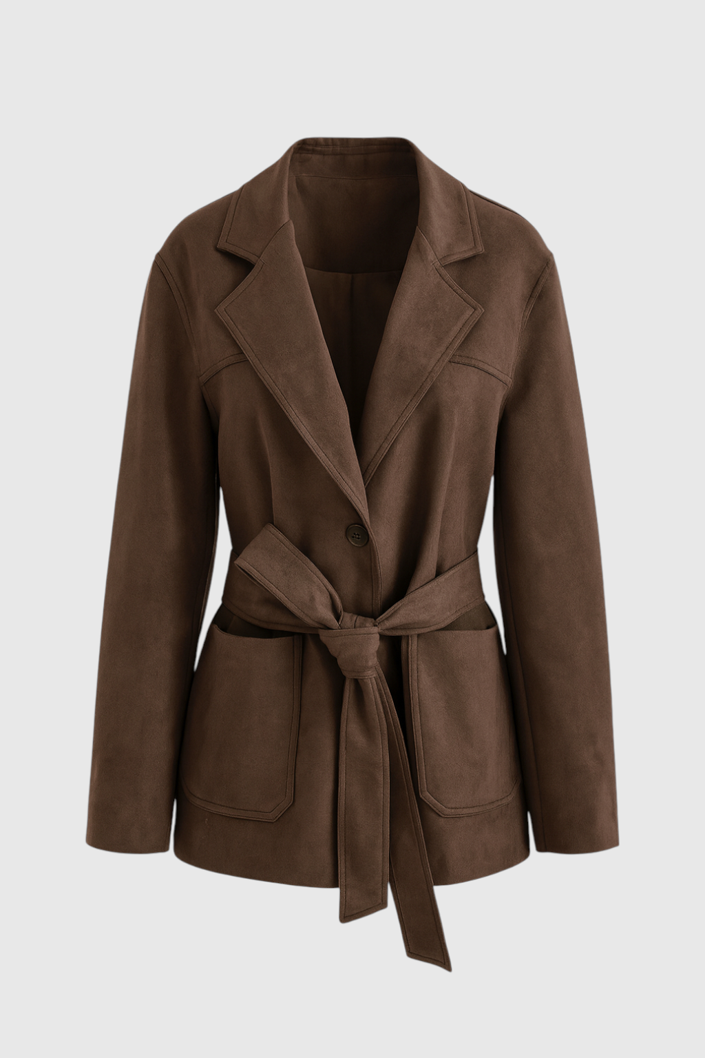 Coat : Women's Brown Trench Coat with Belt in Brown van Vanda Liamo