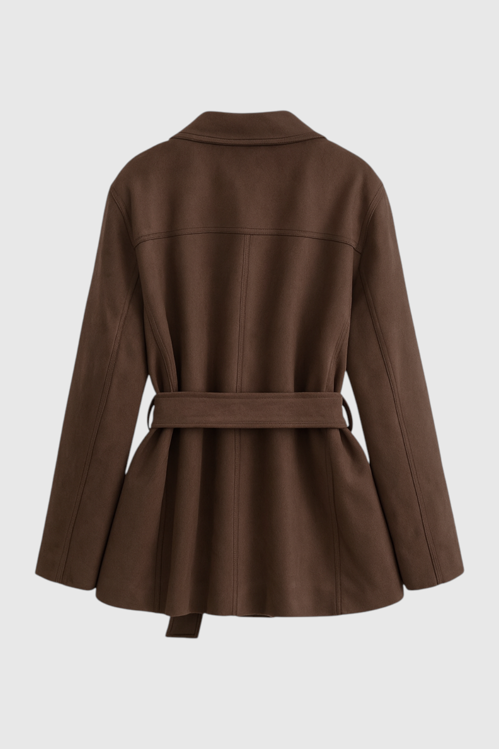 Coat : Women's Brown Trench Coat with Belt in van Vanda Liamo