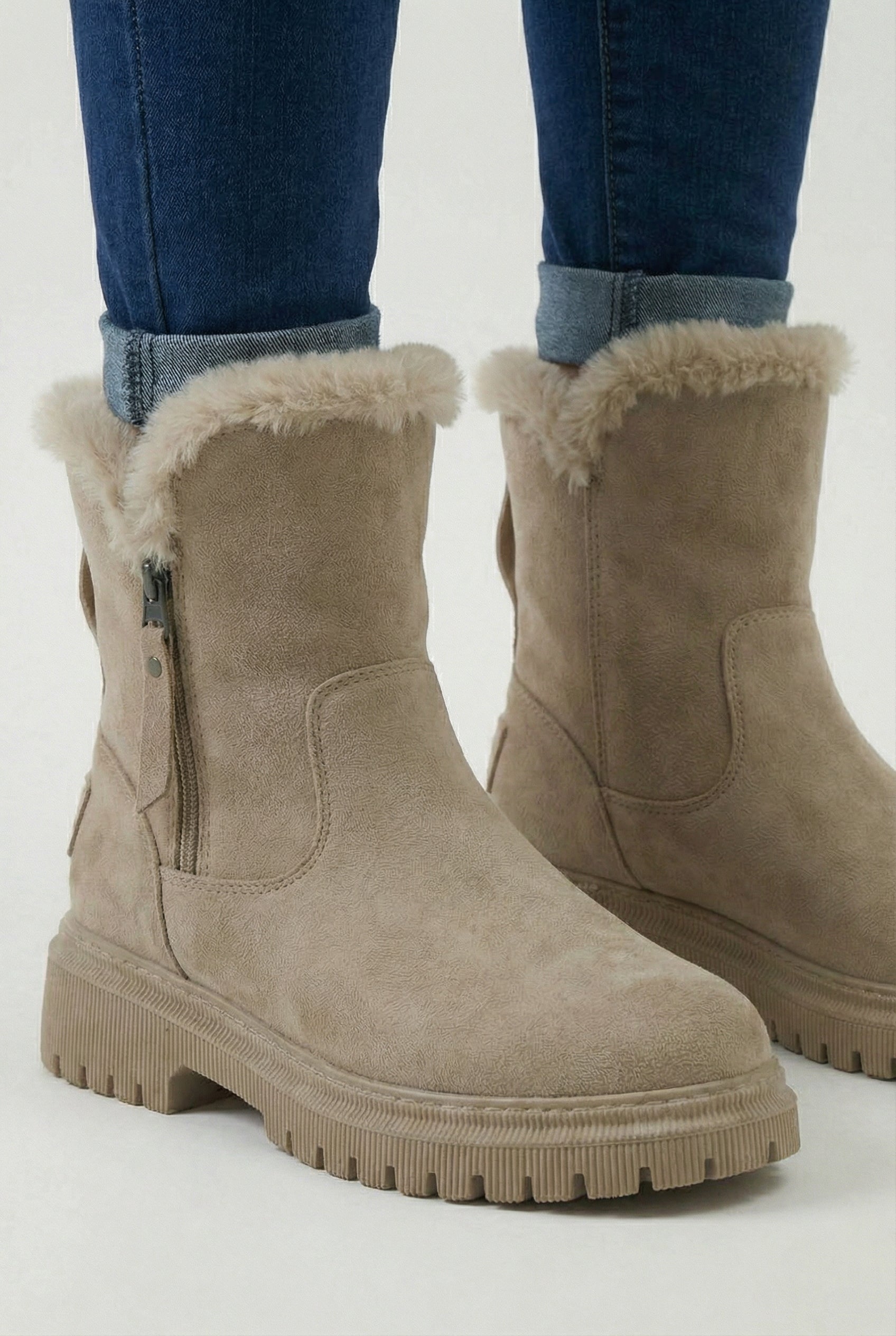 Women's Boots : Women's Brown Waterproof Insulated Anti-Slip Winter Snow Boots for Extreme Cold in van Vanda Liamo