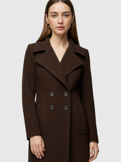 Women's Trench Coat - Classic Brown Cotton Blend for All-Season Wear