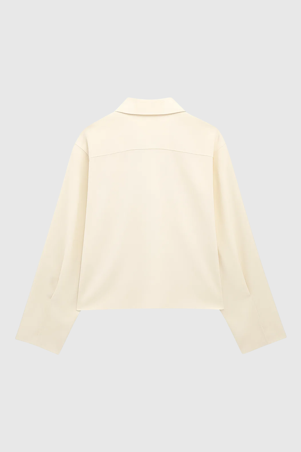 Jacket : Women's Ivory Casual Bomber Jacket with Ribbed Trim in van Vanda Liamo