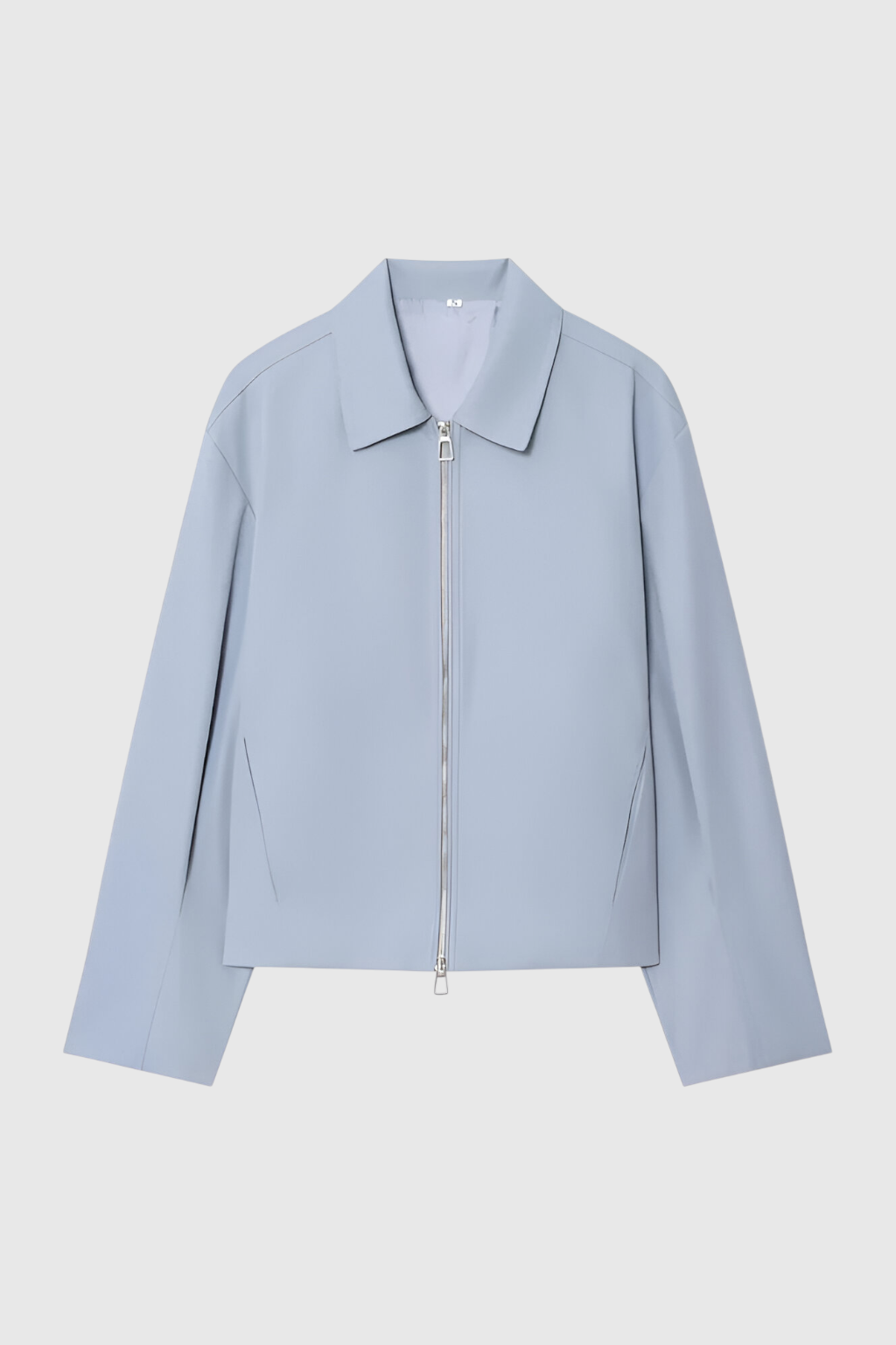 Jacket : Women's Light Blue Casual Bomber Jacket - Stylish Lightweight Spring/Fall Outerwear in Light Blue van Vanda Liamo