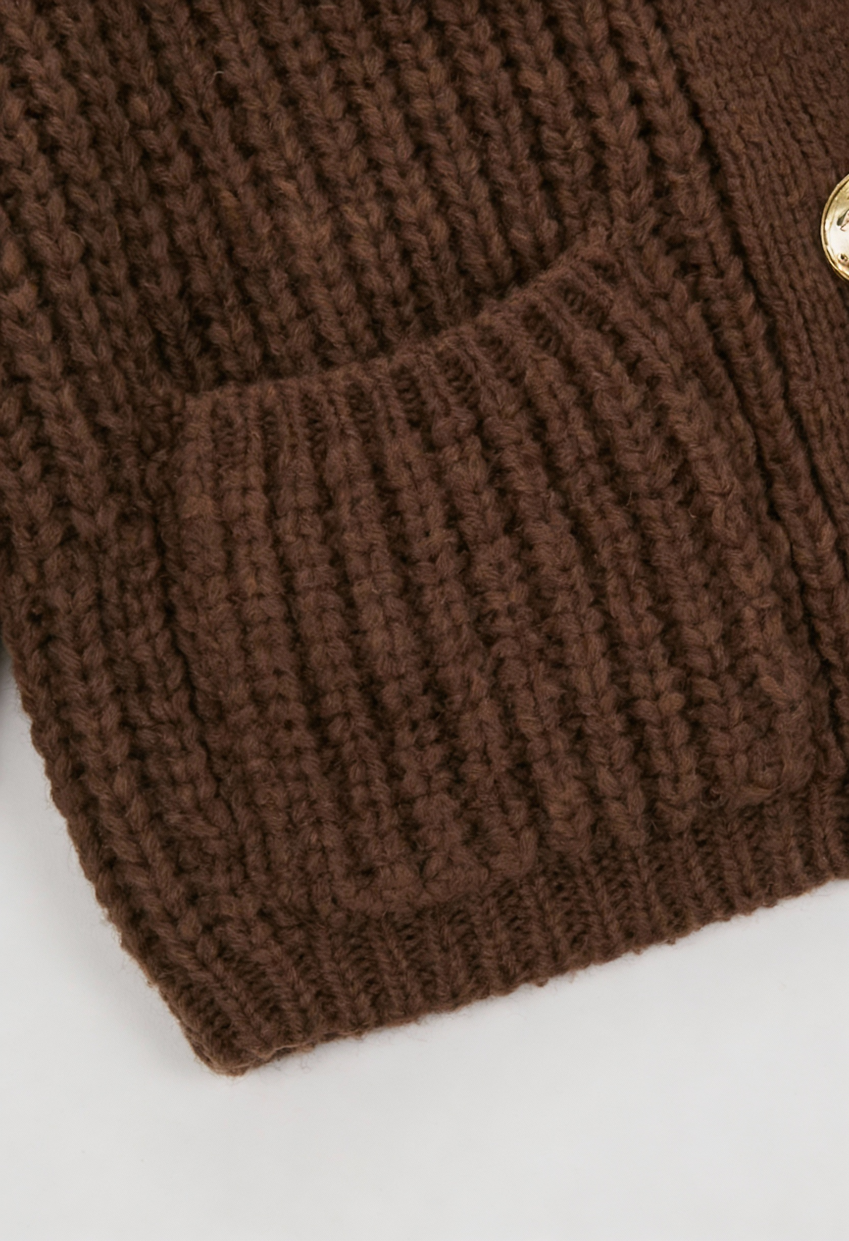 Cardigan : Women's Casual Brown Knit Cardigan in van Vanda Liamo