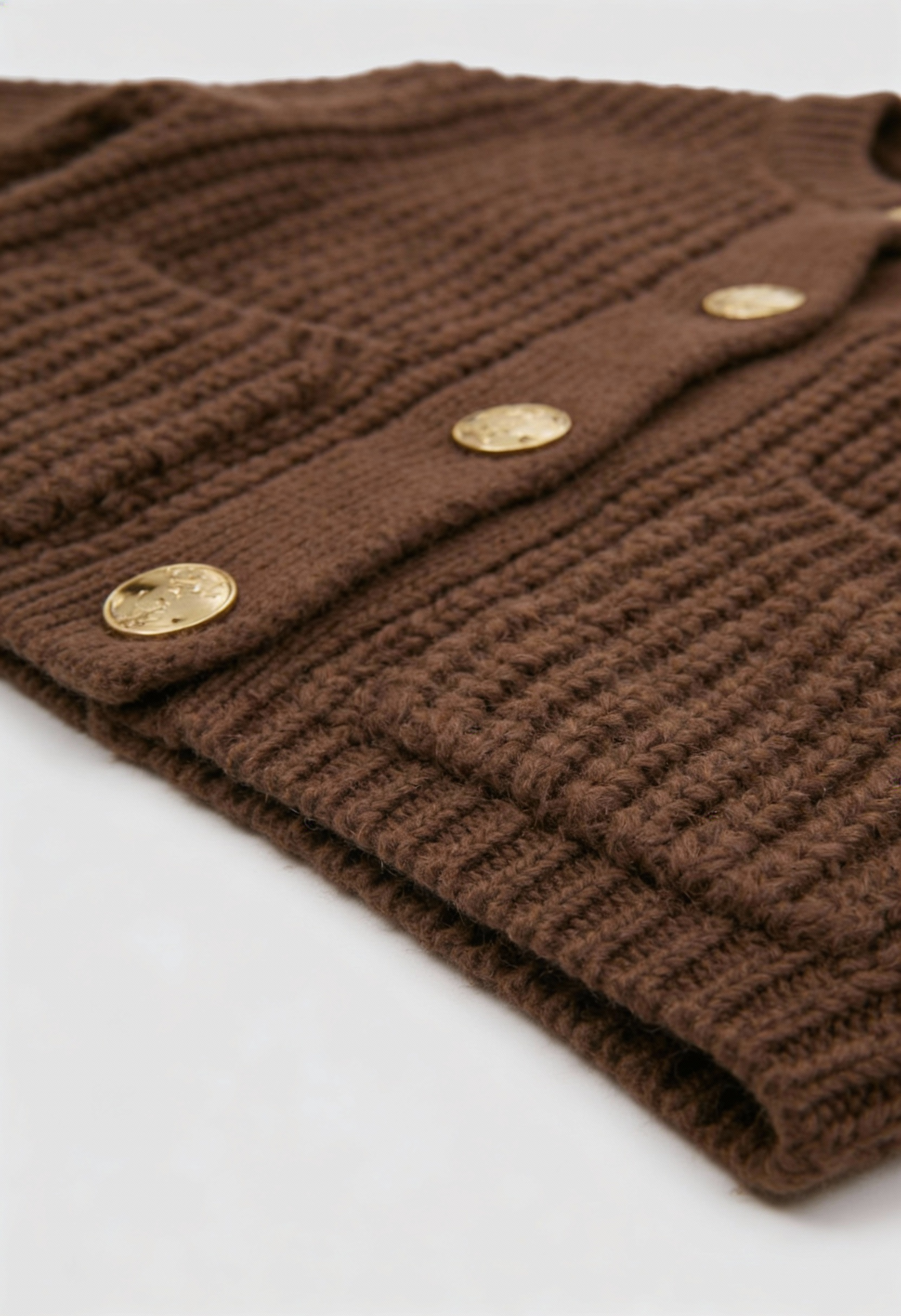 Cardigan : Women's Casual Brown Knit Cardigan in van Vanda Liamo
