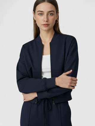 Women's Casual Dark Blue Sweatshirt Pants Set
