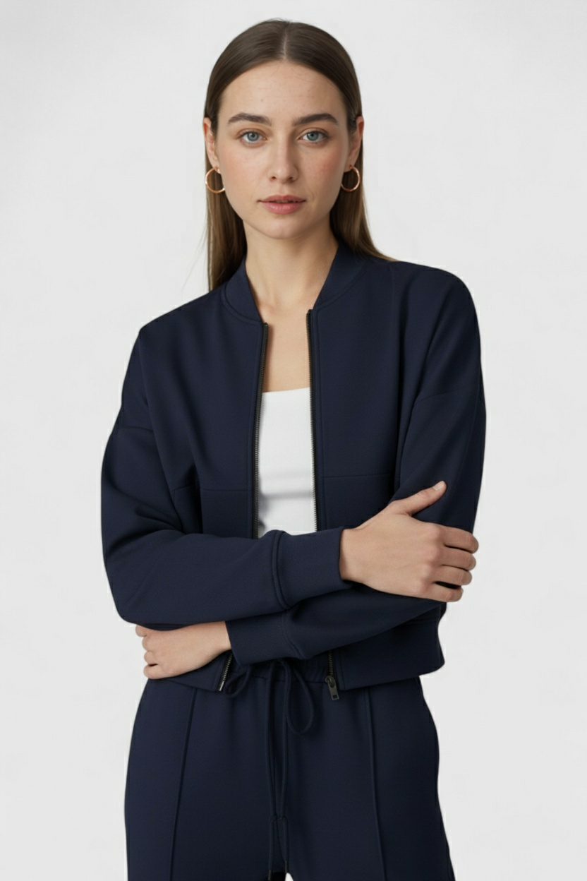 Women's Set : Women's Casual Dark Blue Sweatshirt Pants Set in van Vanda Liamo
