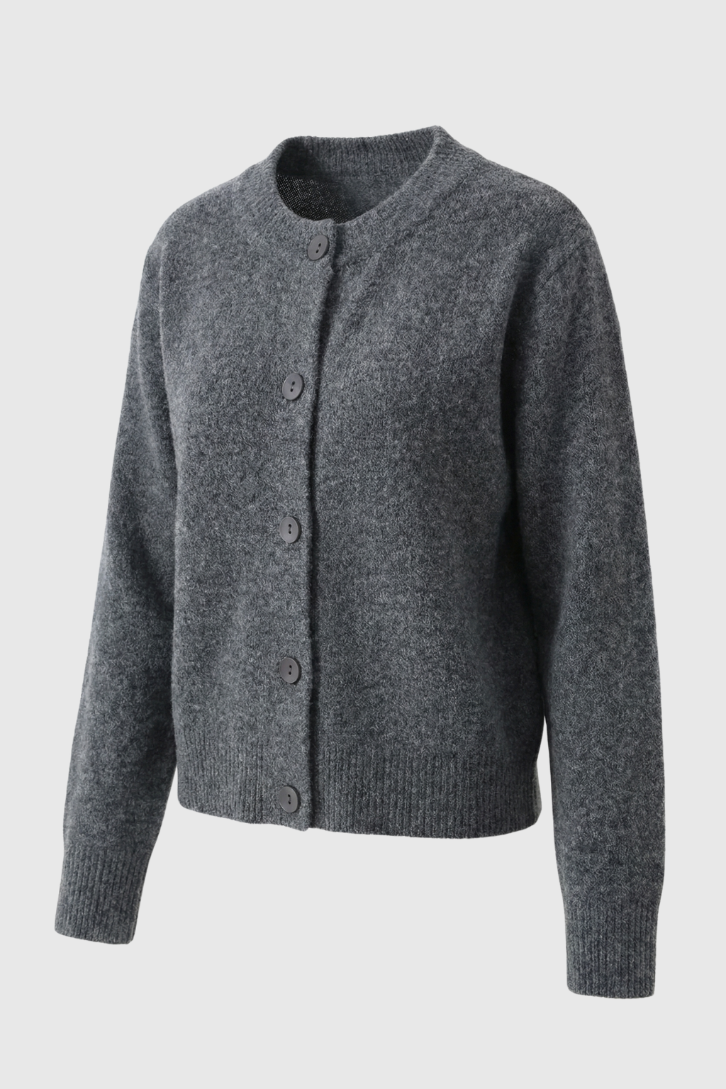 Cardigan : Women's Casual Gray Knit Cardigan in van Vanda Liamo