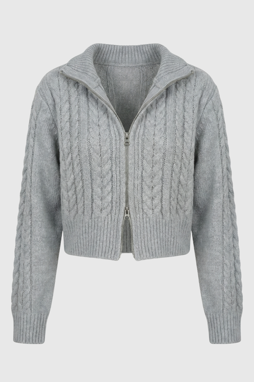 Cardigan : Women's Casual Gray Knit Cardigan in Grey One Size van Vanda Liamo