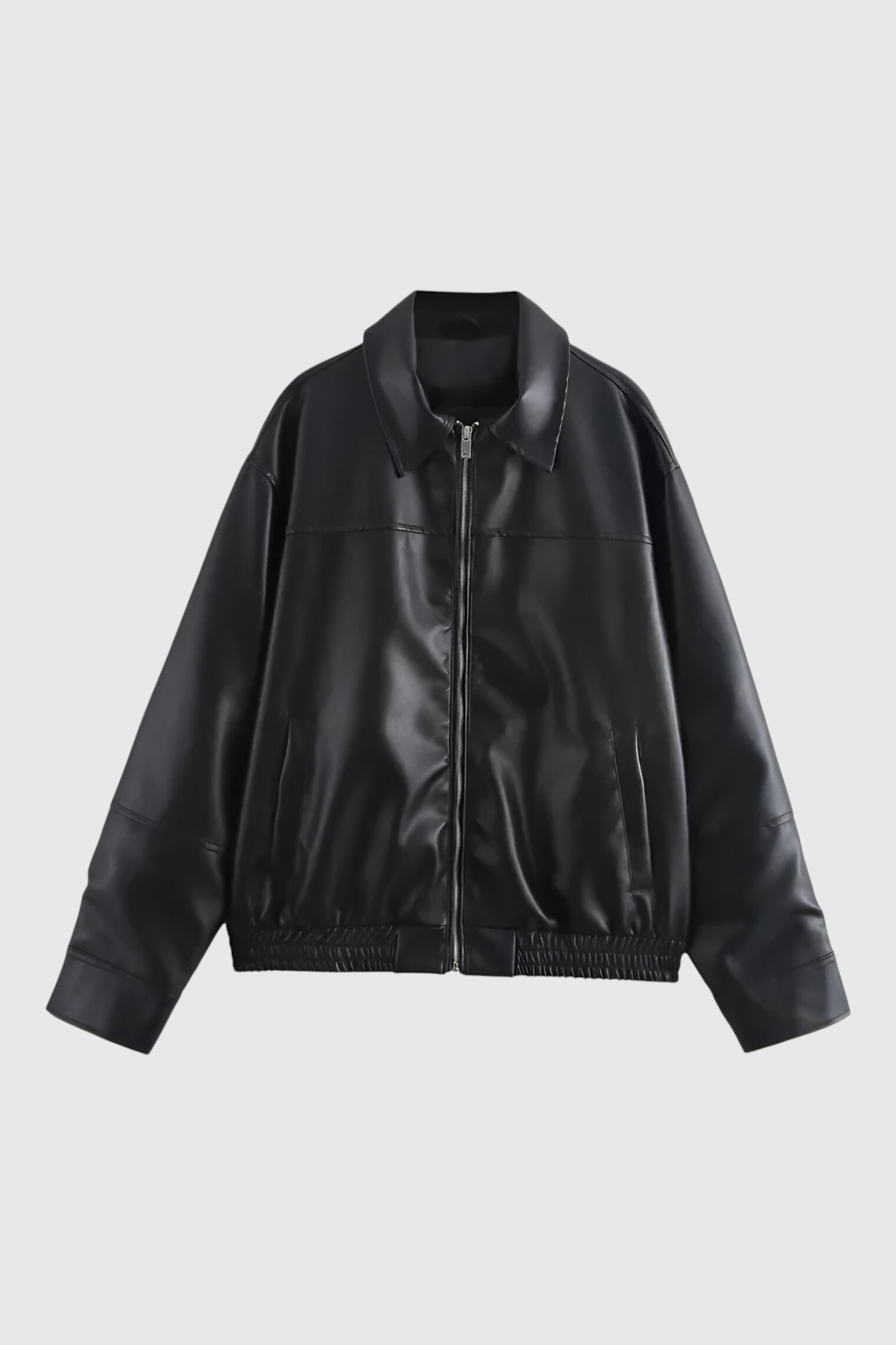 Jacket : Women's Black Faux Leather Aviator Jacket - Warm Winter Coat, S-XL in Black van Vanda Liamo