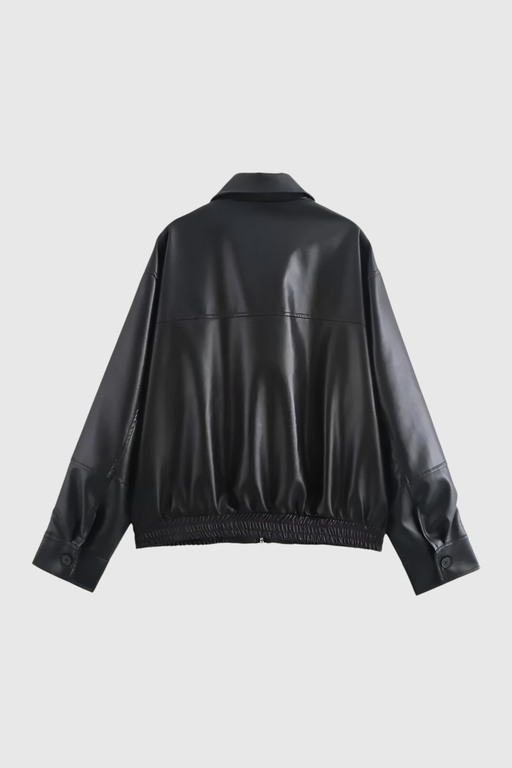Jacket : Women's Black Faux Leather Aviator Jacket - Warm Winter Coat, S-XL in van Vanda Liamo