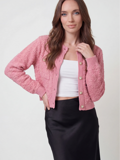 Women's Casual Pink Knit Cardigan