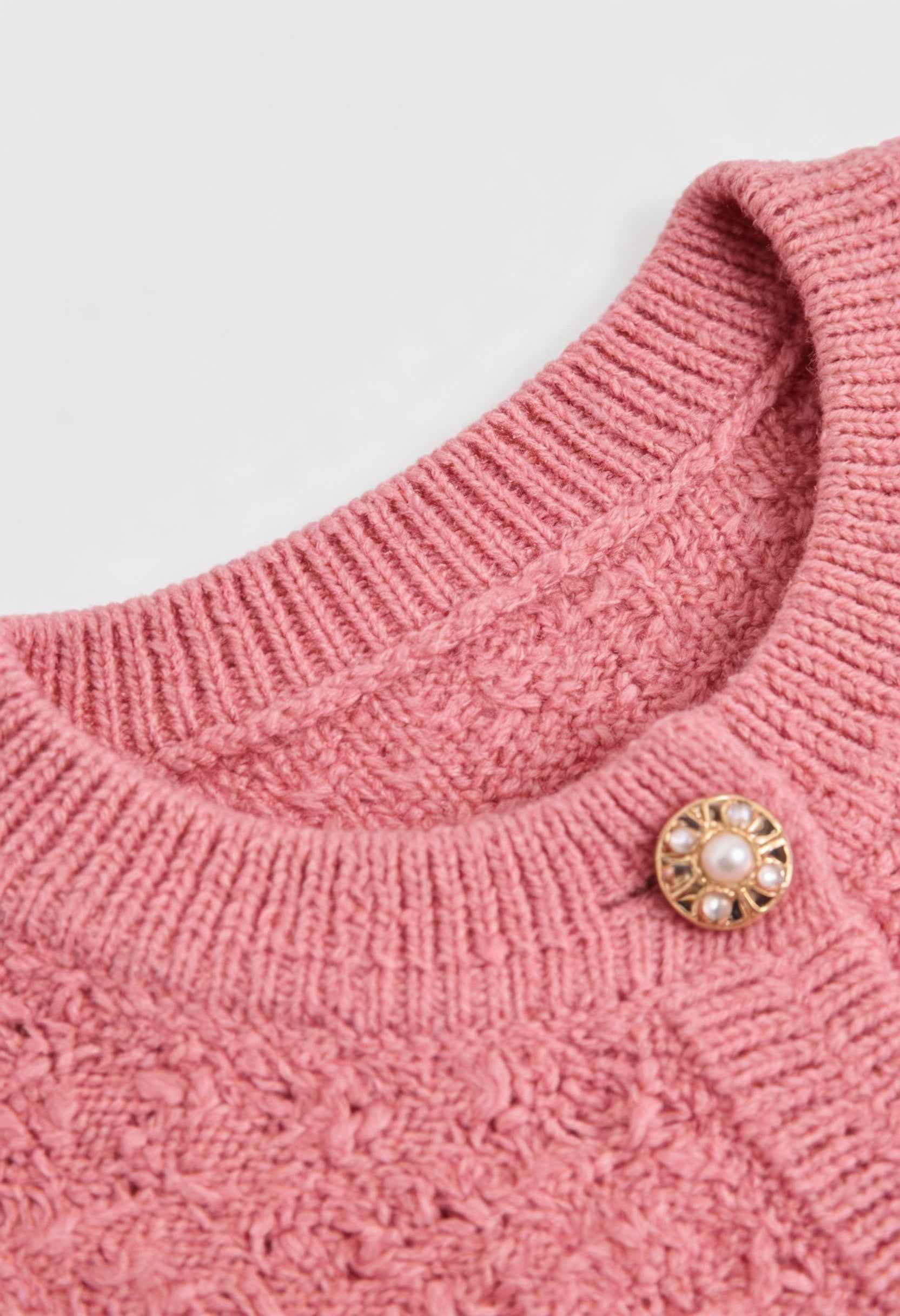 Cardigan : Women's Casual Pink Knit Cardigan in van Vanda Liamo