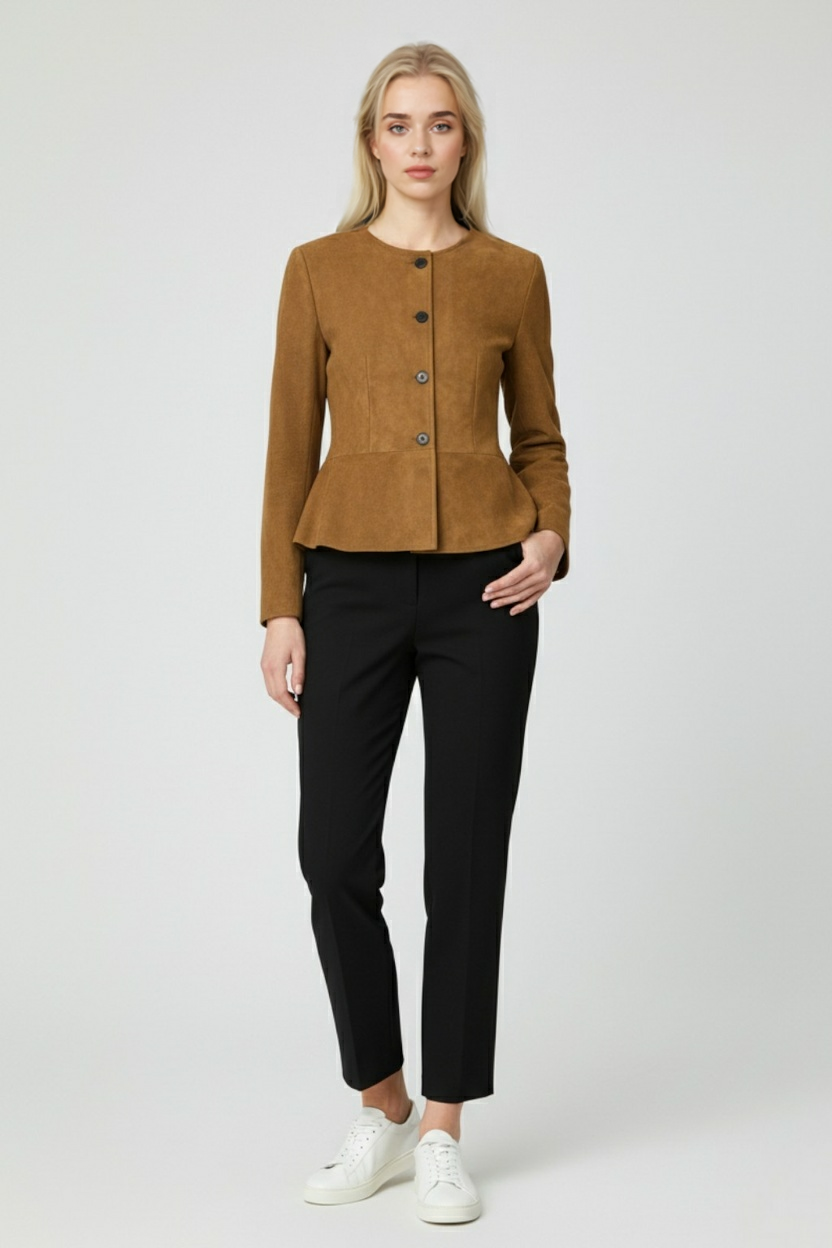 Jacket : Women's Vintage Denim Jacket - Casual Long Sleeve Button-Up in van Vanda Liamo