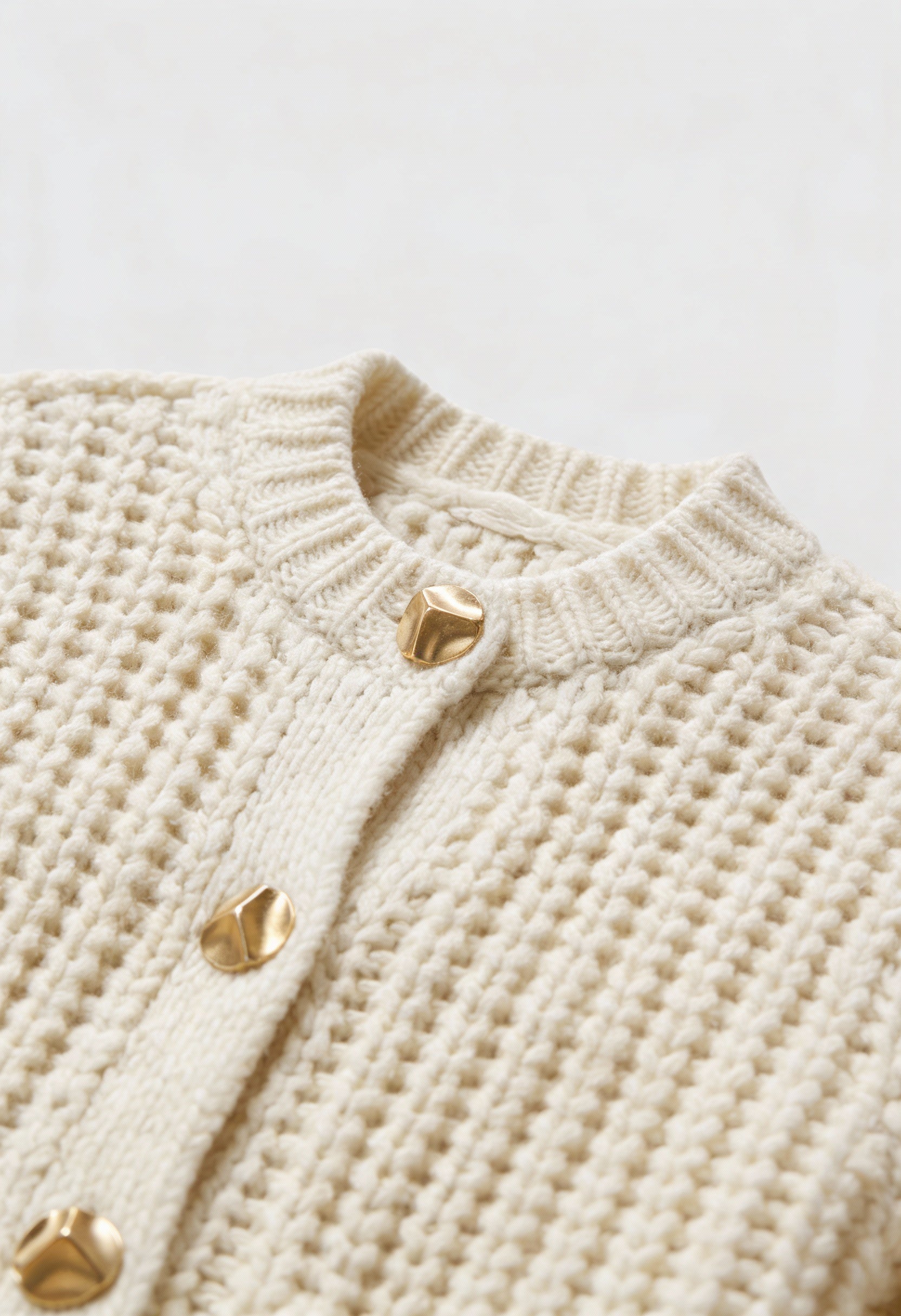 Cardigan : Women's Casual White Knit Cardigan in van Vanda Liamo