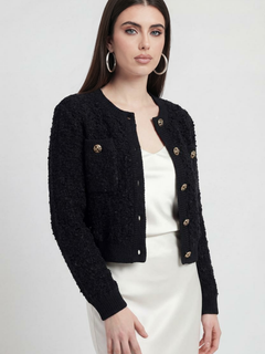 Women's Casual Black Knit Cardigan