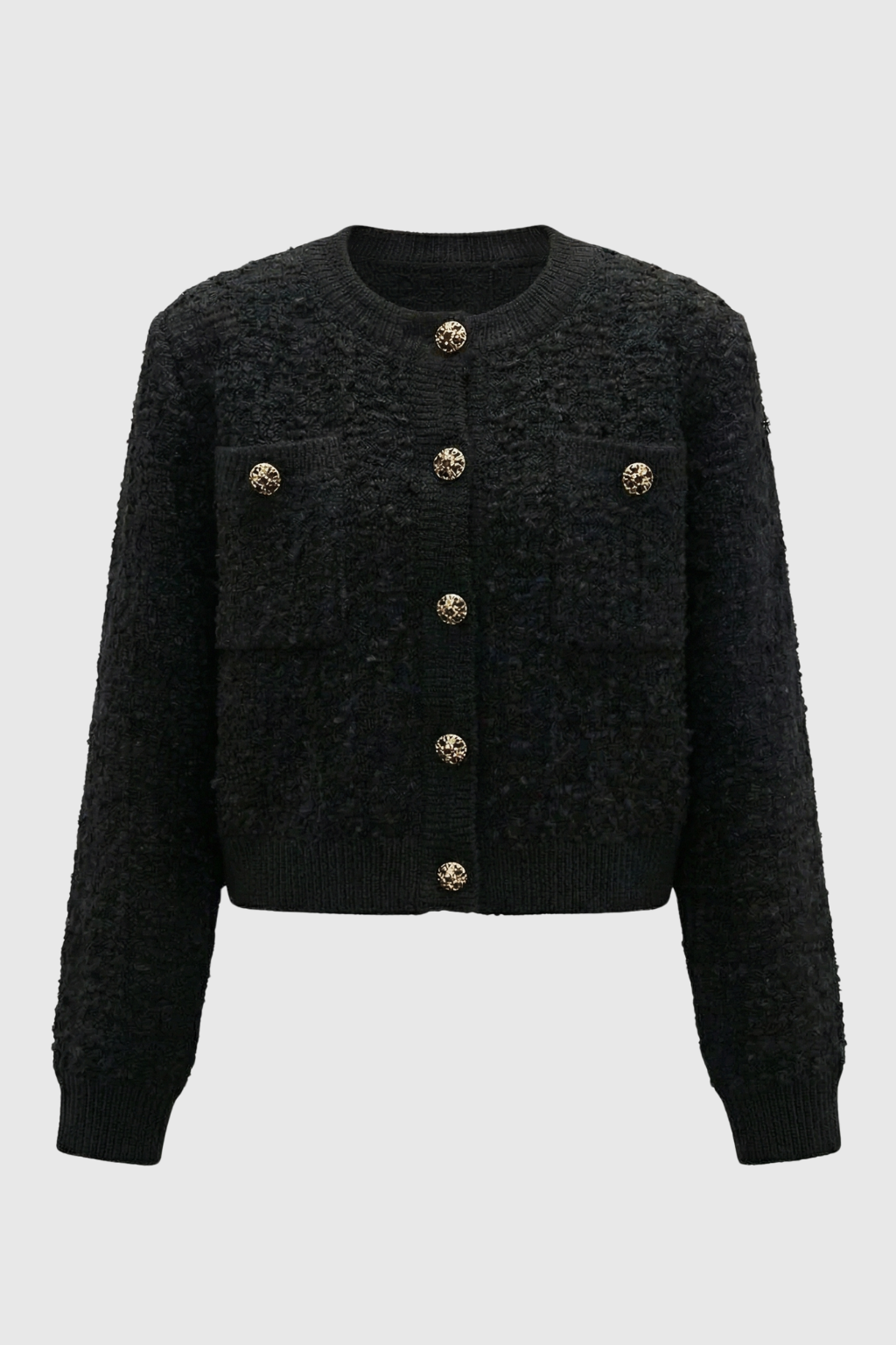 Cardigan : Women's Casual Black Knit Cardigan in Black One Size van Vanda Liamo