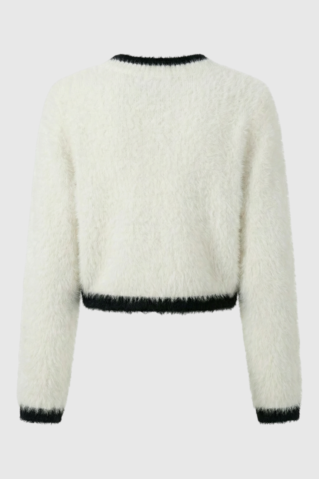 Cardigan : Women's Cropped White Knit Cardigan in van Vanda Liamo