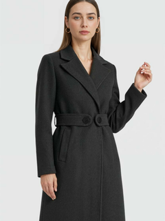 Women's Dark Gray Mid-Length Winter Coat