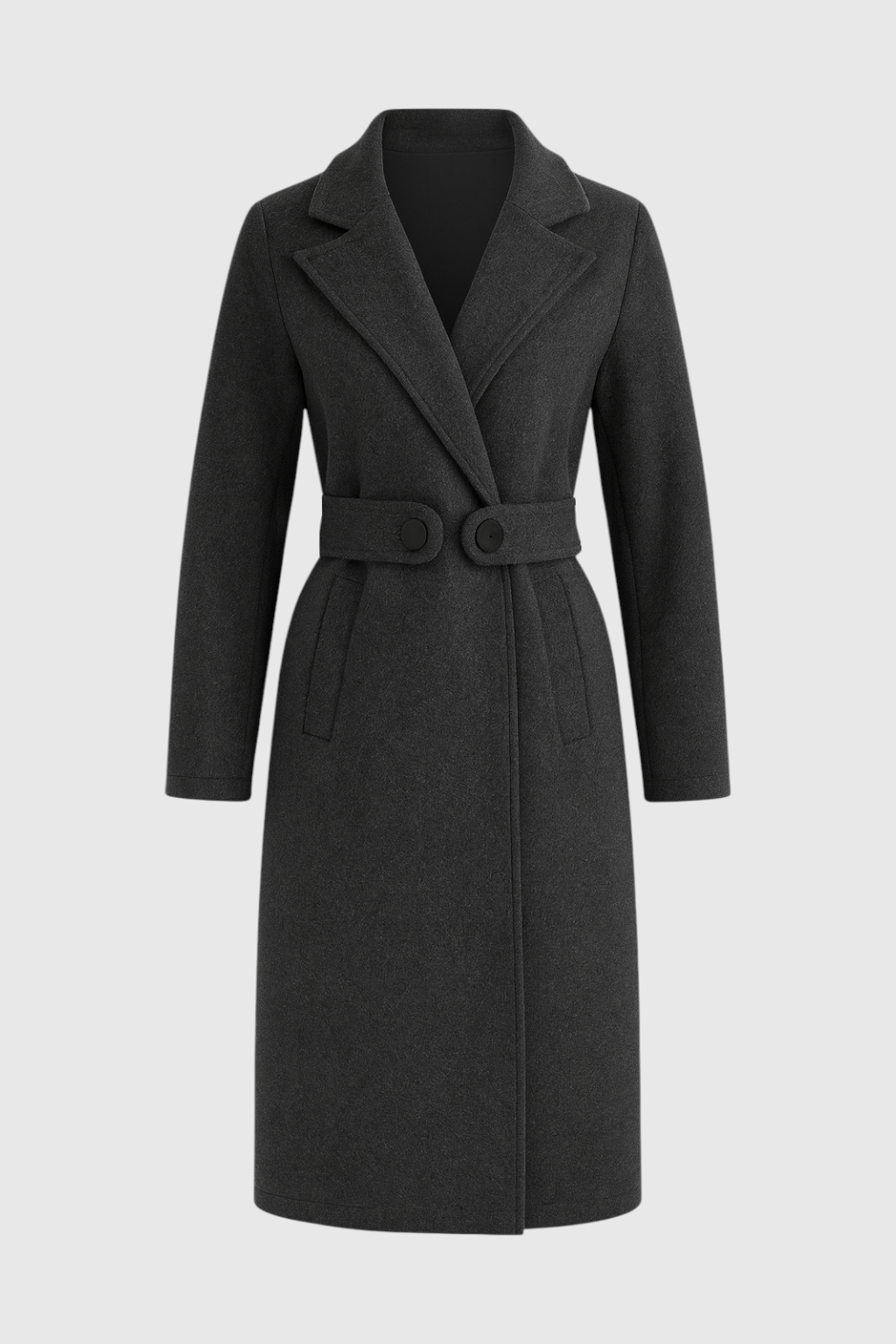 Coat : Women's Dark Gray Mid-Length Winter Coat in Dark Grey van Vanda Liamo