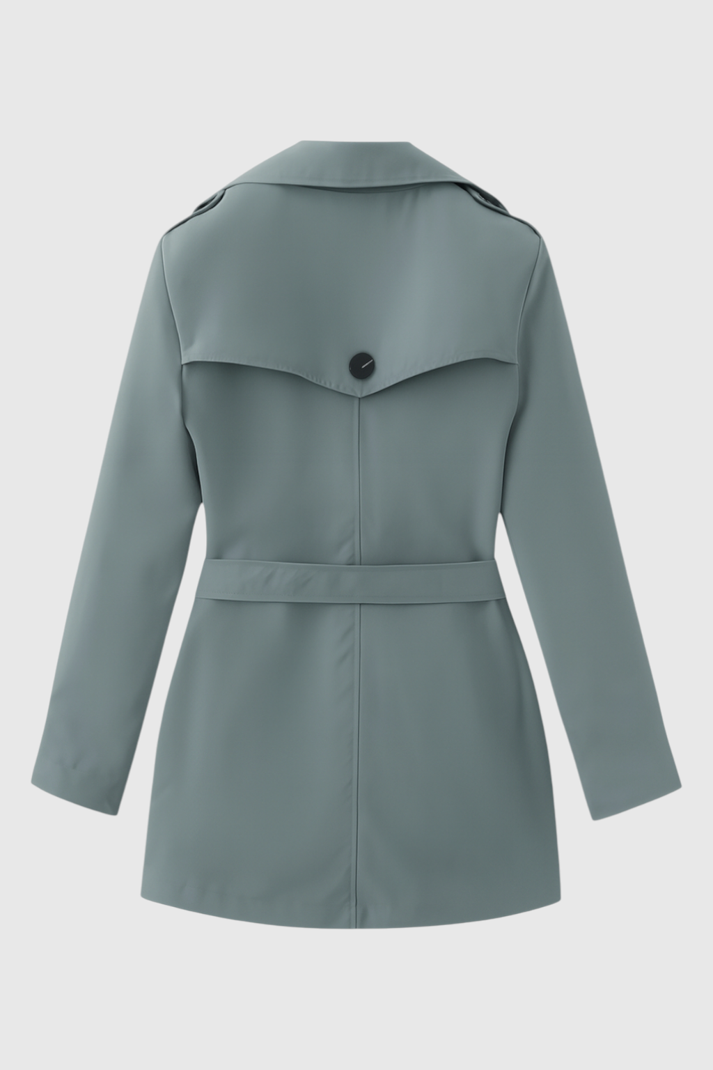 Coat : Women's Dark Green Mid-Length Trench Coat in van Vanda Liamo