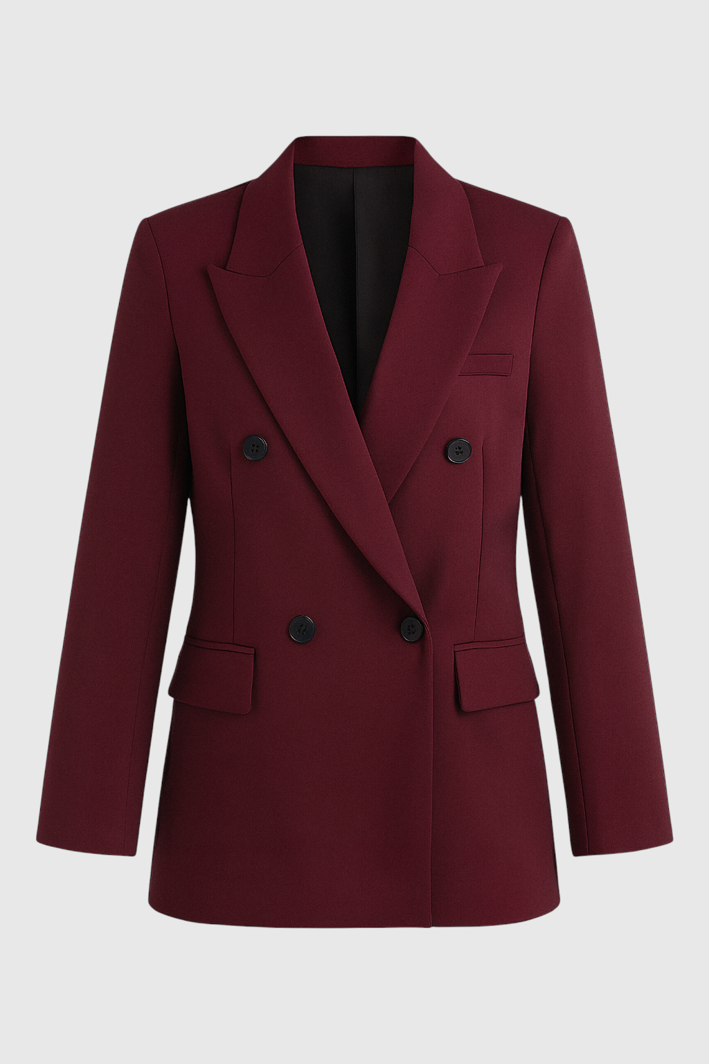 Coat : Women's Blazer - Burgundy Long Sleeve Professional Jacket in Burgundy van Vanda Liamo
