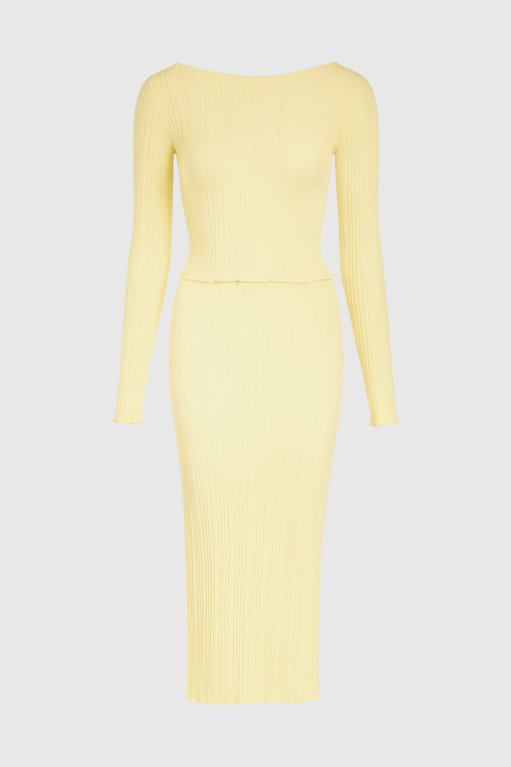 Women's Set : Women's Yellow Knit Skirt Suit in Yellow One Size van Vanda Liamo