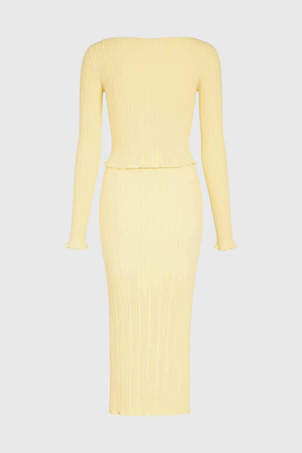 Women's Set : Women's Yellow Knit Skirt Suit in van Vanda Liamo