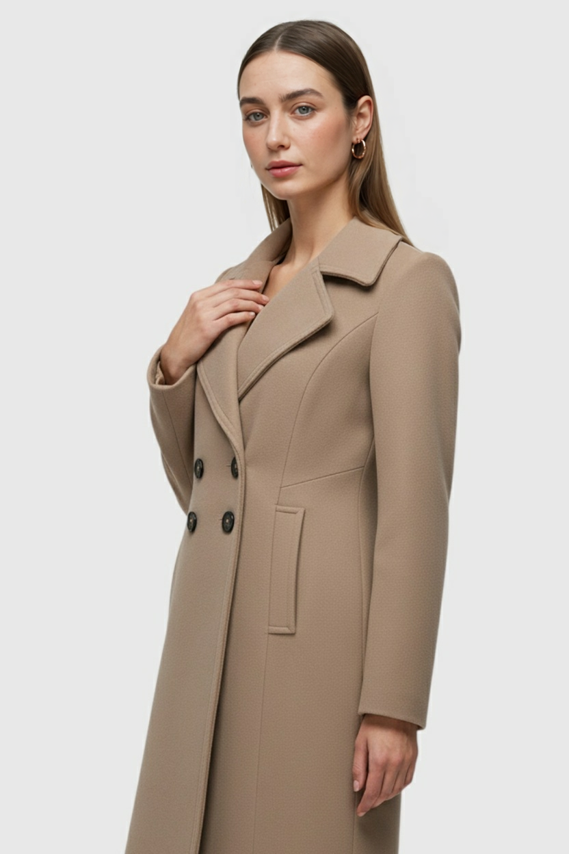 Coat : Women's Khaki Trench Coat in van Vanda Liamo