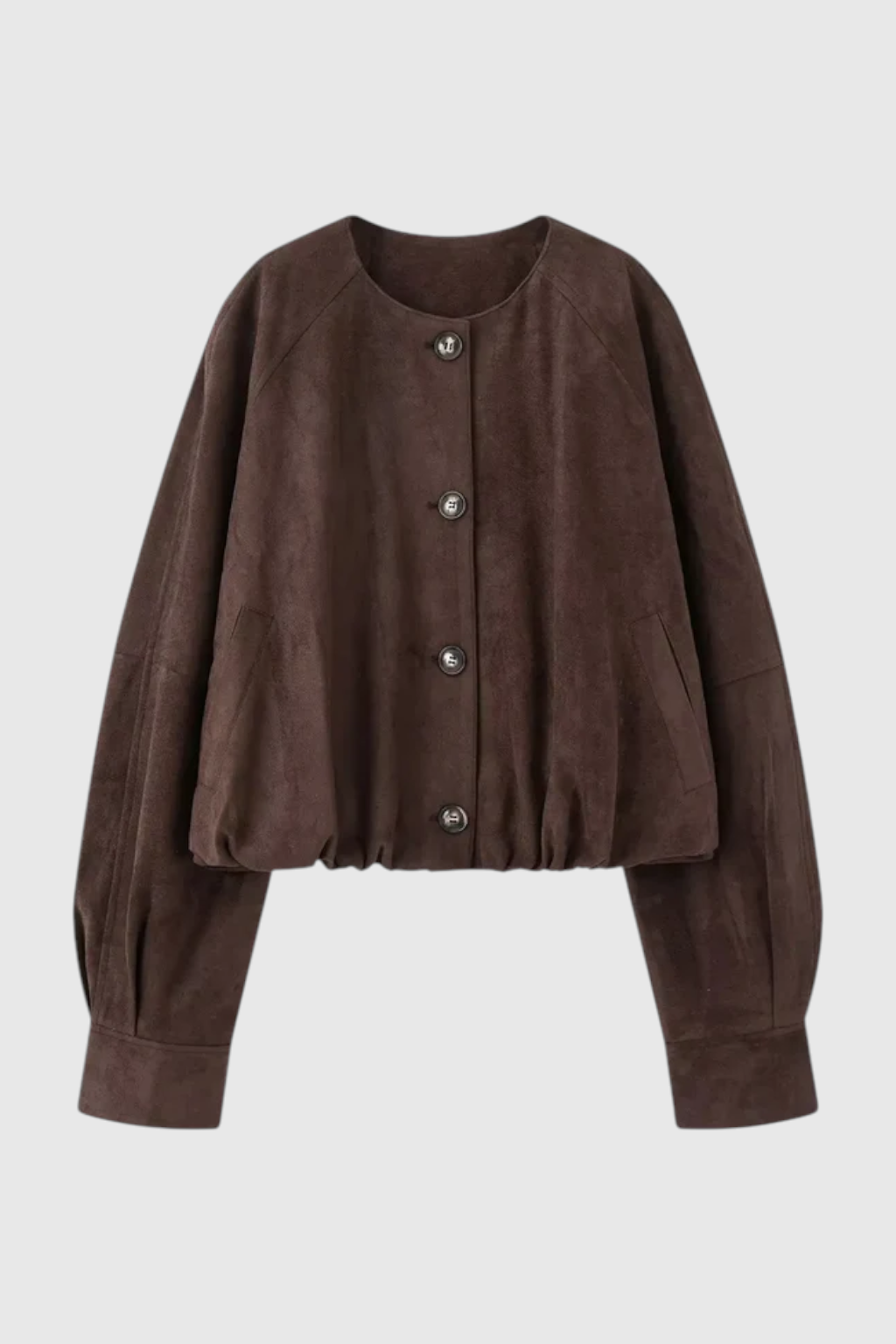 Jacket : Women's Crew Neck Jacket - Coffee in van Vanda Liamo