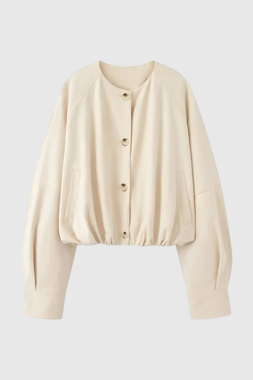 Jacket : Women's Beige Crew Neck Jacket in van Vanda Liamo