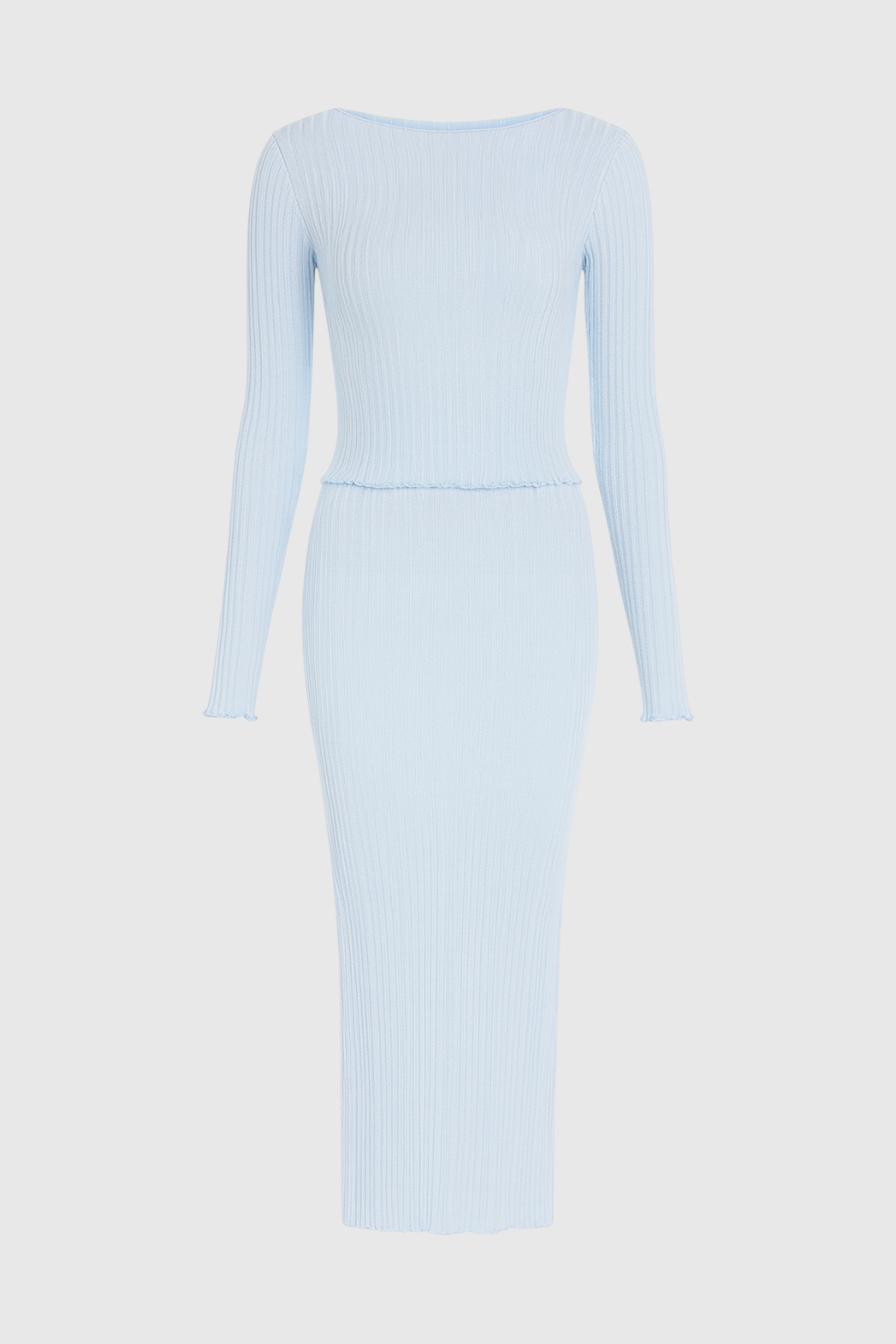 Women's Set : Women's Light Blue Knit Skirt Suit in Light Blue One Size van Vanda Liamo