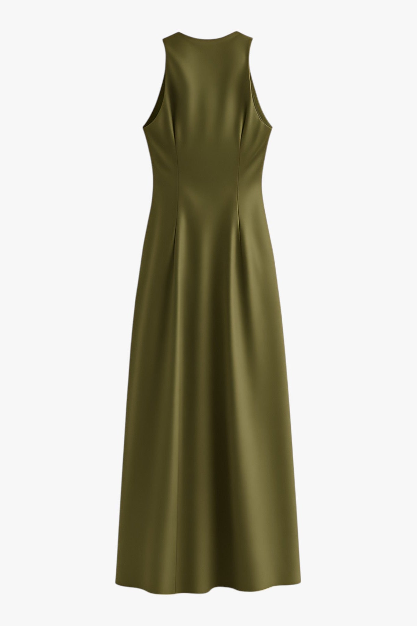 Dresses : Women's Olive Green Cotton Summer Sundress - Casual Midi Tank Dress in van Vanda Liamo