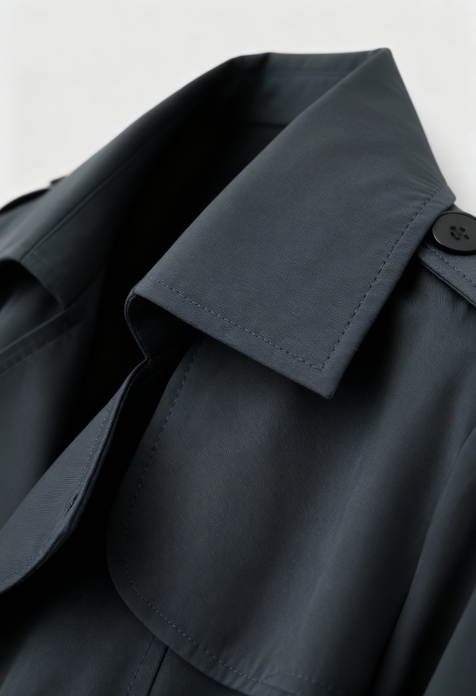 Coat : Women's Gray Mid-Length Double-Breasted Trench Coat with Belt in van Vanda Liamo