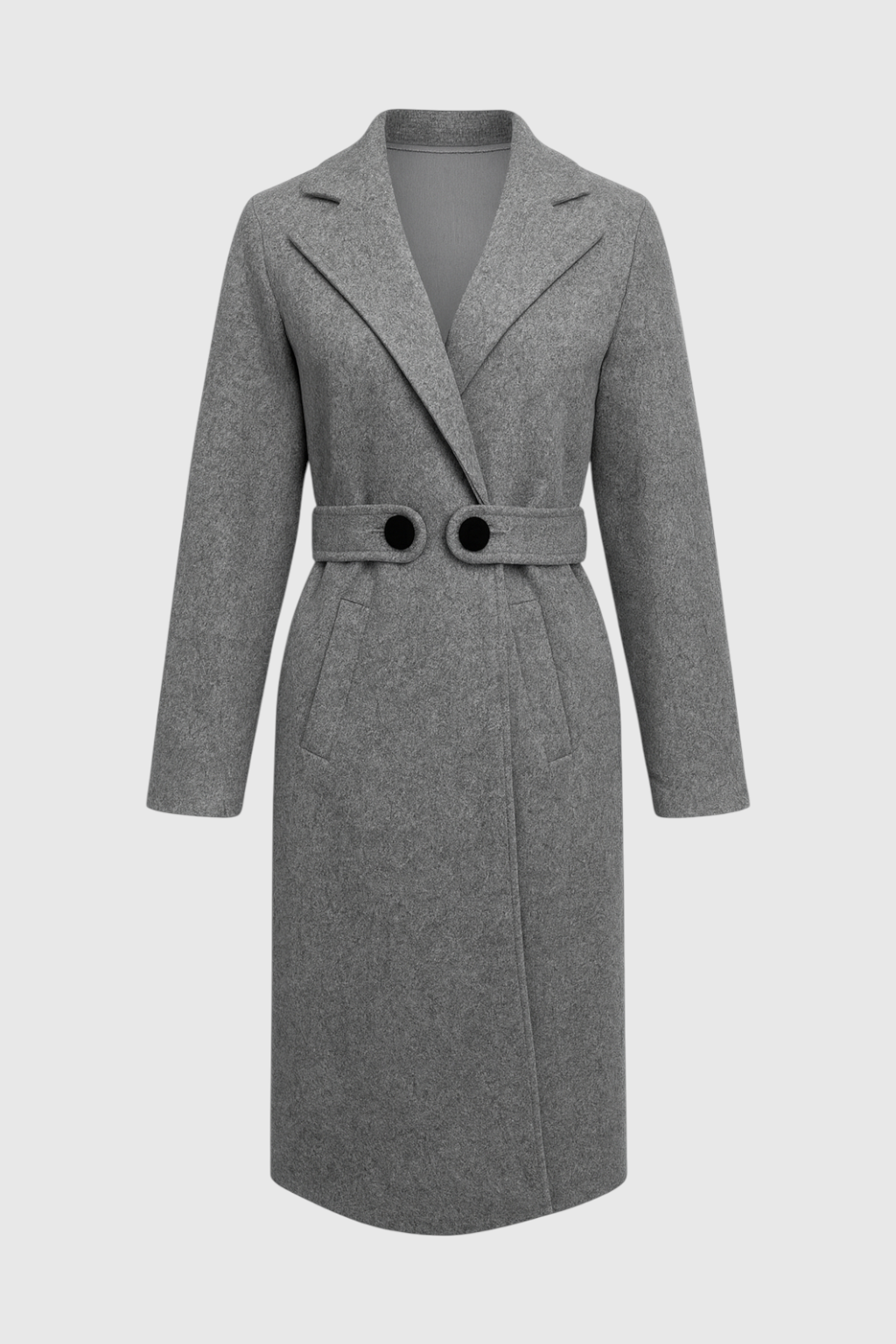 Coat : Women's Gray Mid-Length Winter Coat in Grey van Vanda Liamo