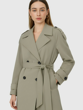Women's Green Long Sleeves Coat
